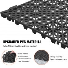 VEVOR Interlocking Drainage Floor Mat 12" x 12" PVC Non-Slip Floor Tiles 12 Pack