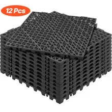 VEVOR Interlocking Drainage Floor Mat 30.5 x 30.5 cm PVC Non-Slip Floor Tiles 12 Pack