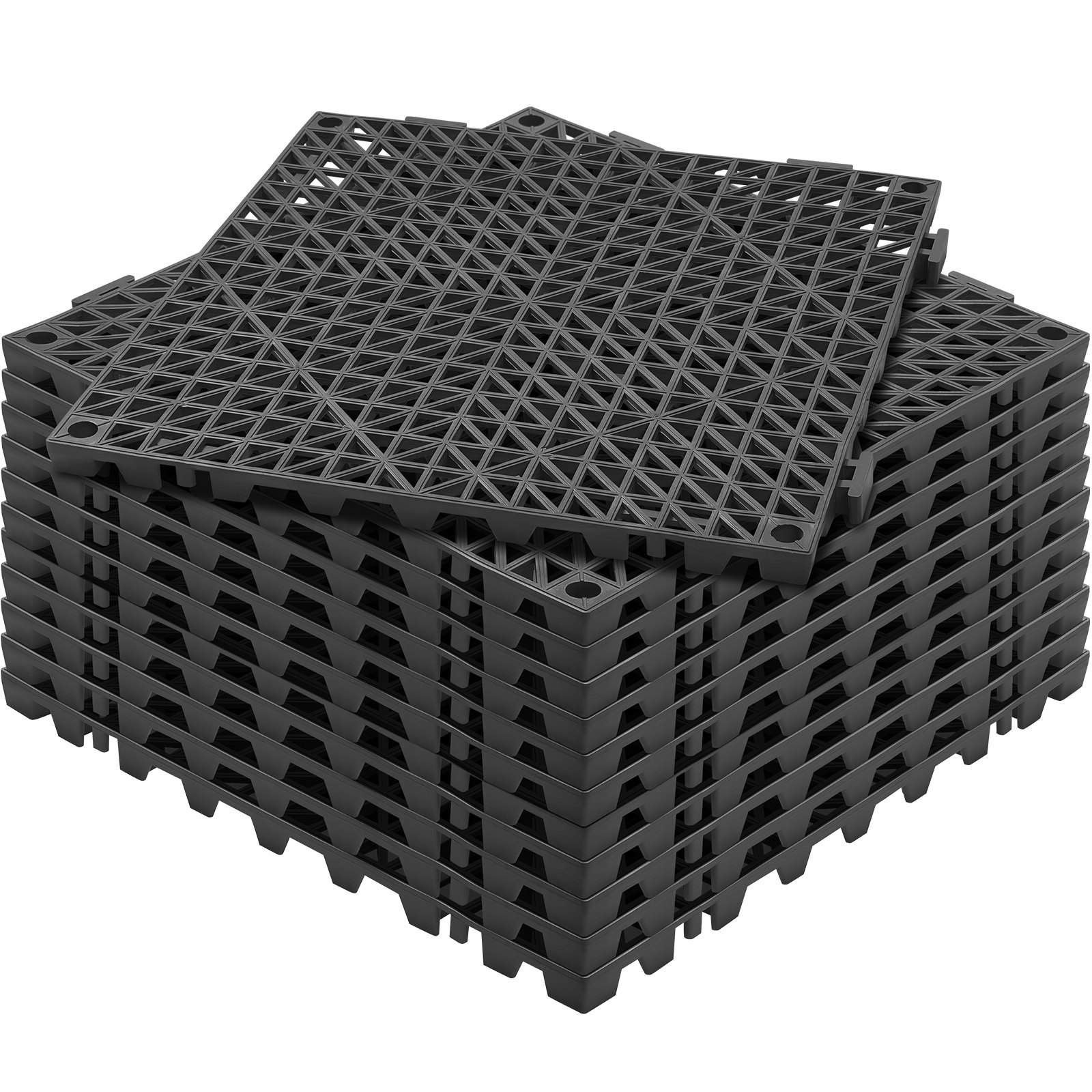 Αντιολισθητικά πλακάκια δαπέδου VEVOR Interlocking Drainage 12" x 12" Πλακάκια δαπέδου από PVC 12 Συσκευασία