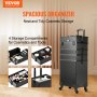 VEVOR 5 in 1 Professional Makeup Train Case Aluminum Cosmetic Case, Rolling Makeup Case Extra Large Trolley Makeup Travel Organizer, with 360° Swivel Wheels & Adjustable Pull Rod, Black