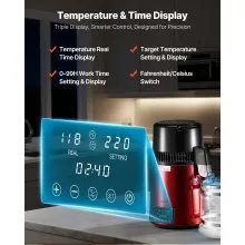 4L Water Distiller Home Countertop Purifier Machine 1750W Stainless Steel Glass