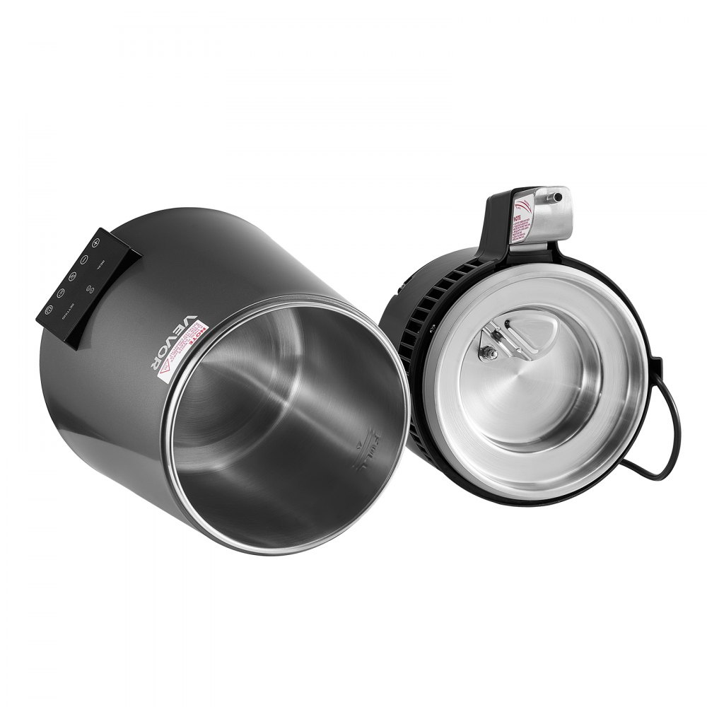 VEVOR Water Distiller, 4L 1.1 Gallon Pure Water Purifier Filter For Home Table Countertop, 1750W Distilled Maker with Glass Pot, Stainless Steel Interior Drinking Machine to Make Clean Waters, Grey