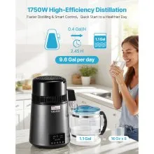VEVOR 4L Water Distiller Home Countertop Purifier Machine 1750W Stainless Steel