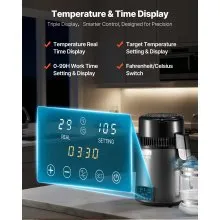 4L Water Distiller Home Countertop Purifier Machine 750W Stainless Steel Glass