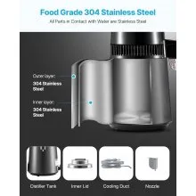4L Water Distiller Home Countertop Purifier Machine 750W Stainless Steel Glass