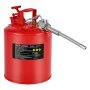VEVOR Safety Gas Can, 19 L Type II Red Safety Can for Gasoline with Stainless Steel Flame Arrester, Self-Closing Lid, and Flexible Metal Spout, Carbon Steel Flammable Storage with Ergonomic Handle