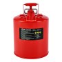 VEVOR Safety Gas Can, 19 L Type II Red Safety Can for Gasoline with Stainless Steel Flame Arrester, Self-Closing Lid, and Flexible Metal Spout, Carbon Steel Flammable Storage with Ergonomic Handle