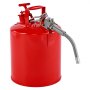 VEVOR Safety Gas Can, 19 L Type II Red Safety Can for Gasoline with Stainless Steel Flame Arrester, Self-Closing Lid, and Flexible Metal Spout, Carbon Steel Flammable Storage with Ergonomic Handle