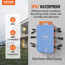 Micro invertor solar VEVOR cu legătură la rețea 1200W Impermeabil IP67 Micro invertor solar APP WIFI