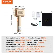 VEVOR IPL Hair Removal, Permanent Hair Removal with Sapphire Ice Cooling System, Painless At-Home Hair Removal Device for Women Men, Auto/Manual Modes, 5 Levels for Body & Face
