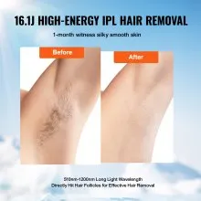 VEVOR IPL Hair Removal, Permanent Hair Removal with Ice Cooling System for Women Men, Auto/Manual Modes & 5 Levels, Painless At-Home Hair Removal Device for Legs, Arms, Armpits, Bikini Line