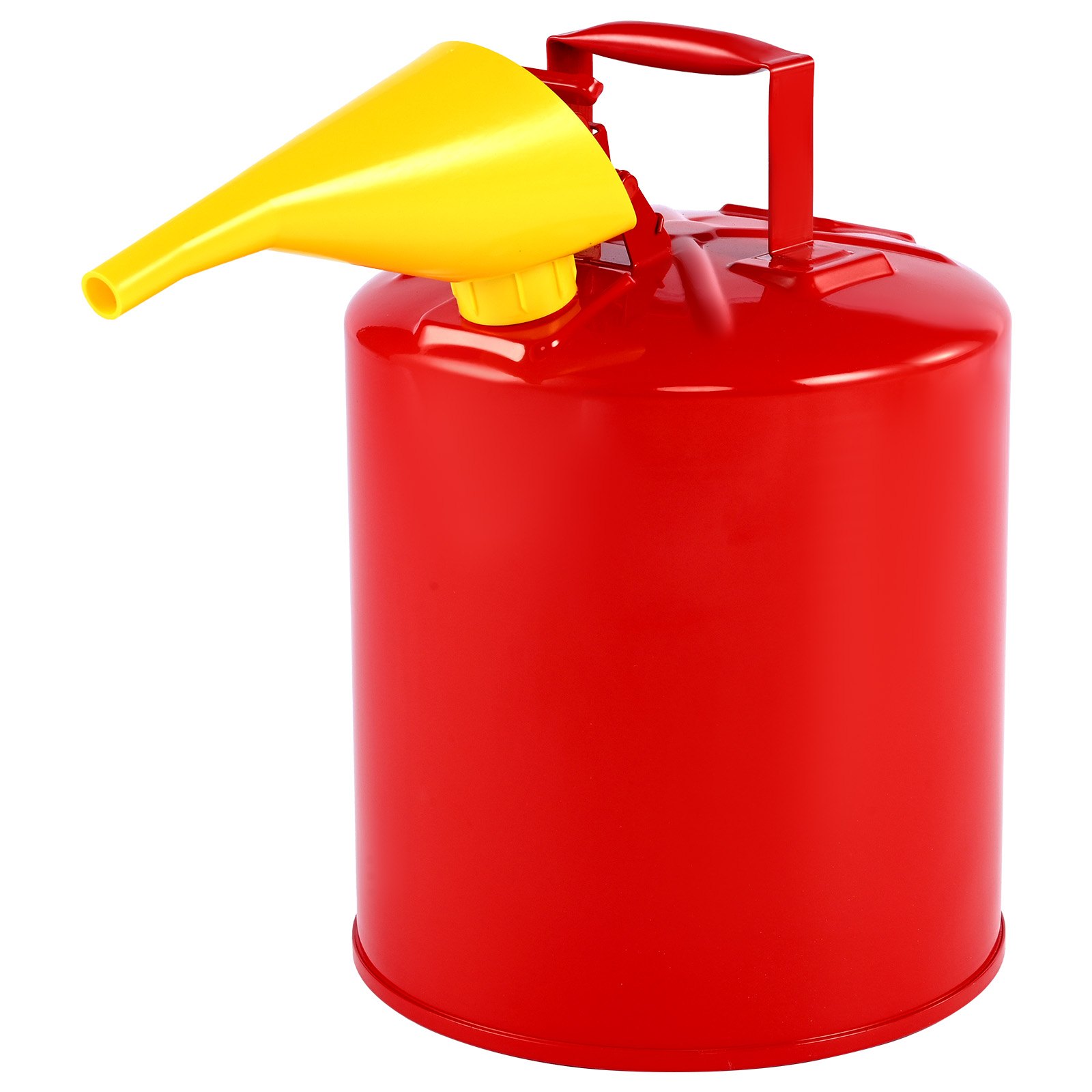 VEVOR Safety Gas Can, 5 Gallon Type I Red Safety Can for Gasoline with Stainless Steel Flame Arrester, Self-Closing Lid, and PE Funnel, Carbon Steel Flammable Storage Container with Ergonomic Handle