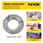 VEVOR Ditra Floor Heating Cable,1425W 120V Floor Tile Heat Cable,372.2 FT Long,112.6 sqft,with Convenient Temperature Control Panel,No Noise or Radiation