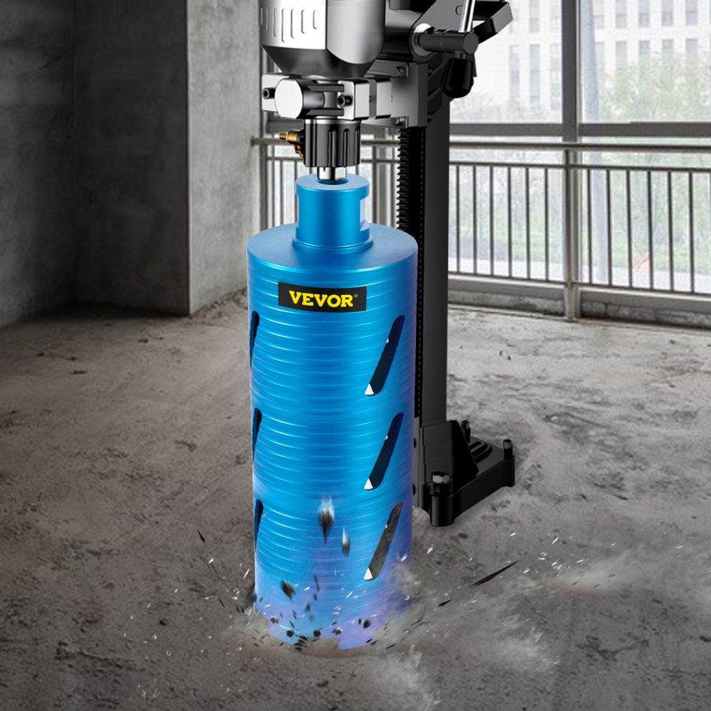 VEVOR Dry Core Drill Bit, 4.25"/108 mm Diameter 5/8"-11 Shank Arbor with a Pilot Bit &  Blade, 9.5"/241.3mm Depth Diamond Coring Bore Tool, Masonry Hole Saw Bits for Hard Concrete Brick
