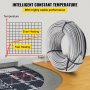 VEVOR Floor Heating Cable 145.3 Square Feet Durable Floor Tile Heat Cable, Waterproof and Insulated, with Convenient Temperature Control Panel, Rapid Heating Cable Under Floor w/No Noise or Radiation