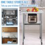 VEVOR Stainless Steel Prep Table, 61 x 61 x 91.4 cm, 600lbs Load Capacity Heavy Duty Metal Worktable with Adjustable Undershelf & Universal Wheels, Commercial Workstation for Kitchen Garage Backyard