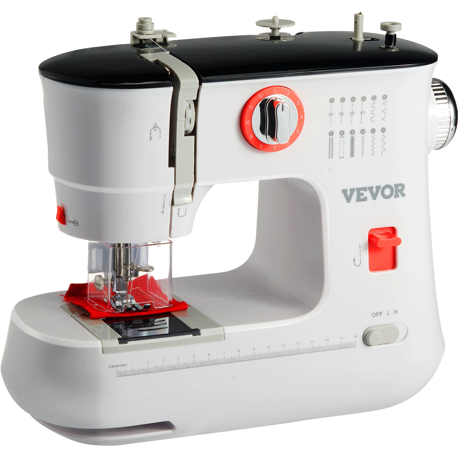 VEVOR Sewing Machine, Portable Sewing Machine for Beginners with 12 Built-in Stitches, Reverse Sewing, Dual Speed Kids Sewing Machine with Extension Table Foot Pedal, Accessory Kit Family Home Travel