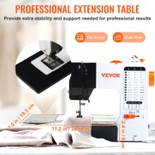 VEVOR Sewing Machine, Portable Sewing Machine for Beginners with 38 Built-in Stitches & Reverse Sewing, Dual Speed Sewing Machine with Extension Table Foot Pedal, Accessory Kit Family Home Travel