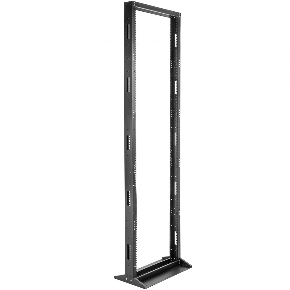 VEVOR Server Rack, 45U Open Frame Rack, 2-Post IT Server Network Relay Rack, 19 Inch Server/Audio Network Equipment Rack Cold Rolled Steel, Heavy Duty Threaded Rack, Holds Network Servers & AV Gear