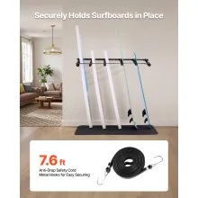 VEVOR Surfboard Wall Mount 5 Tiers Vertical Surfboard Rack for Storage & Display