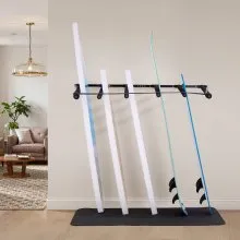 VEVOR Surfboard Wall Mount 5 Tiers Vertical Surfboard Rack for Storage & Display