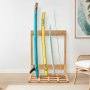 VEVOR Vertical Surfboard Stand, 4 Tiers Wooden Surfboard Rack for Storage and Display, Freestanding Board Stand Organizer, Surf Board Holder for Wakeboards, Snowboards, Kiteboards, Shortboard, Skis