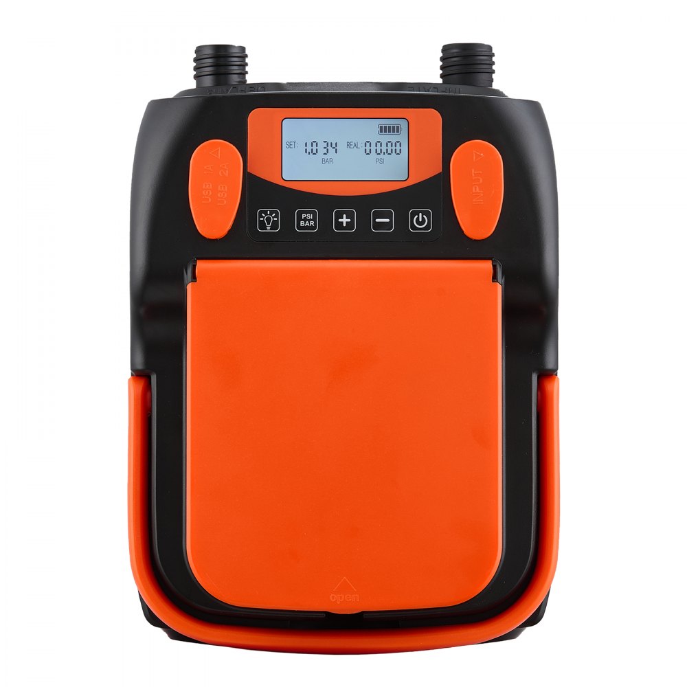 VEVOR 20PSI Paddle Board Pump, Rechargeable Battery-Powered, Dual Stage Inflation & Deflation SUP Air Pump with Auto-Off, 12V DC Car Connector & LED Light , Ideal for Inflatable Boats, Tent & Mattress