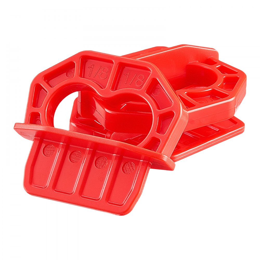 VEVOR 20-Pack 1/8 Inch Deck Board Spacers, Bright Red Gap Jig Rings for Easily Spotting, Easy Pull, ABS Decking Jig Spacing Tool for Composite, PVC, Hardwood, Pressure-Treated Planks, Terrace, Garden