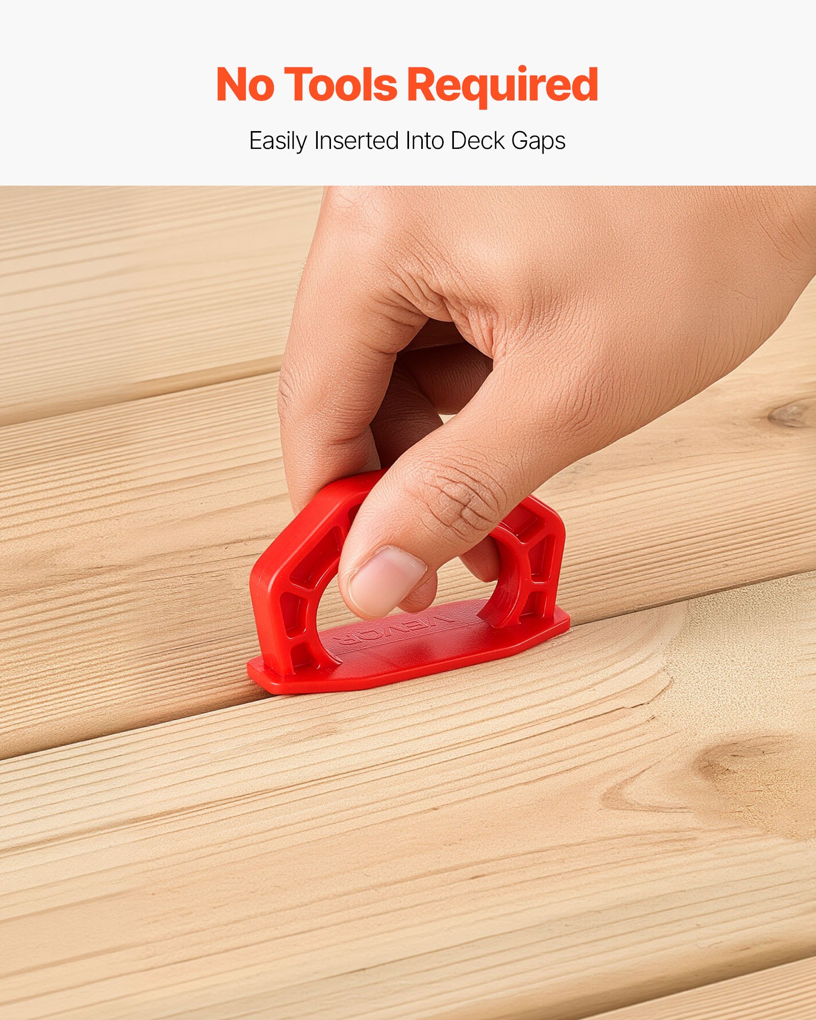 VEVOR 20-Pack 1/8 Inch Deck Board Spacers, Bright Red Gap Jig Rings for Easily Spotting, Easy Pull, ABS Decking Jig Spacing Tool for Composite, PVC, Hardwood, Pressure-Treated Planks, Terrace, Garden