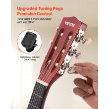 VEVOR Classical Guitar, 30 Inch, Wood Classical Guitar Starter Kit for Beginners, with Nylon Strings, Gig Bag, Strap, Tuner, Extra Strings, Pick, Capo, Basswood, for Kids Girls Boys Students, Sunburst