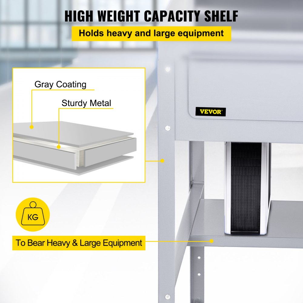 VEVOR Steel Office Desk Standing Height Adjustable Flat Top Desk Computer Table