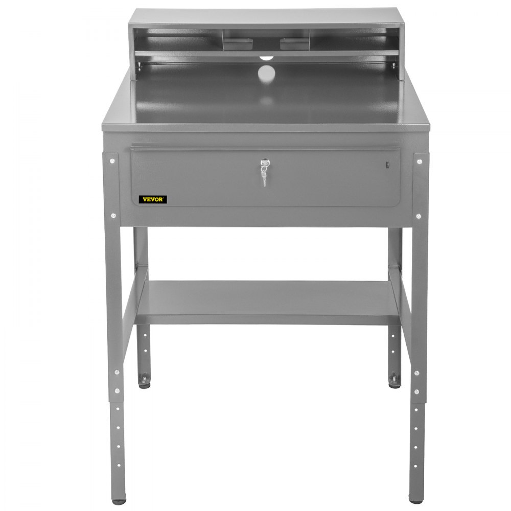 VEVOR Steel Office Desk Standing Height Adjustable Flat Top Desk Computer Table