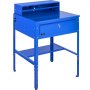 VEVOR Flat Top Shop Desk with Pigeonhole Compartimentos 31.5"W x 26.8"D x 41.3"H Flat Shop Work Desk Material de hierro con acabado de pintura en polvo azul Escritorio de envío y recepción con cajón para oficina y almacén