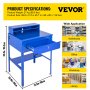 VEVOR Steel Office Desk Height Adjustable Flat Top Shop Desk Computer Table Blue