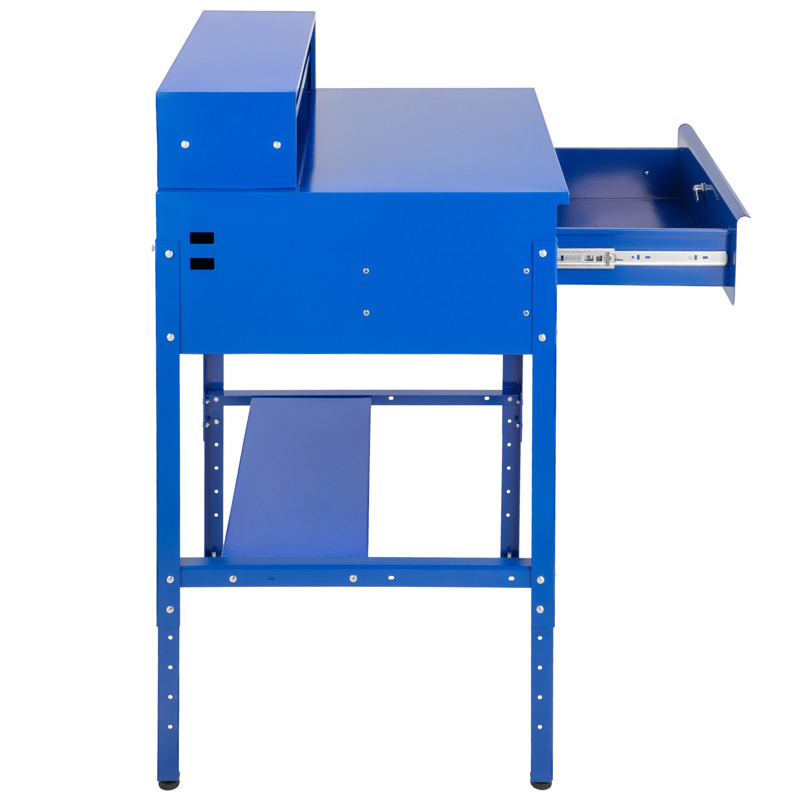 VEVOR Steel Office Desk Height Adjustable Flat Top Shop Desk Computer Table Blue