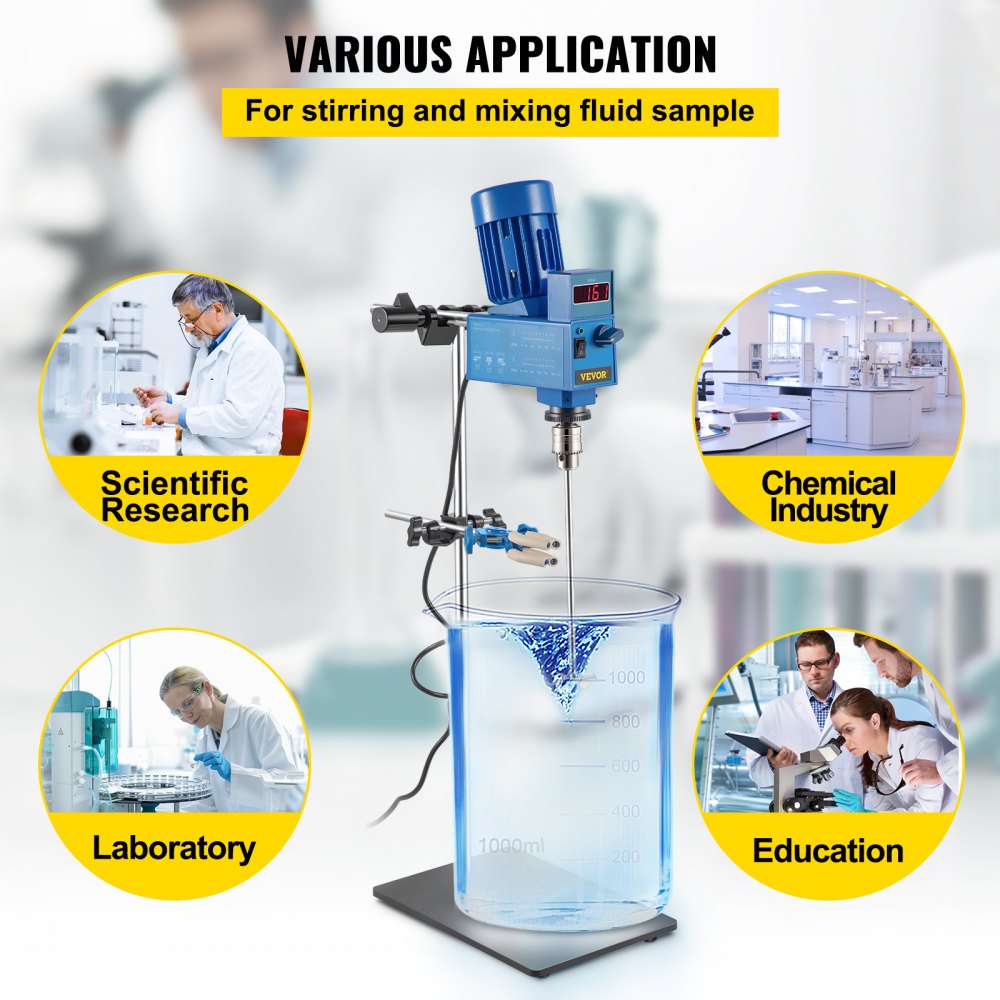 Digital Laboratory Overhead Stirrer 2000rpm Mixer 20l 110v Industrial Liquid