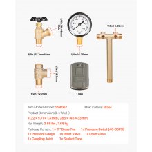 1" x 11" Well Pressure Tank Tee Kit 40/60PSI Switch Fit Tanks up to 16 in
