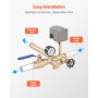 1"x11" Well Pressure Tank Tee Kit 40/60PSI Pressure Switch 1 in Gate Valve