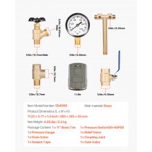 1"x11" Well Pressure Tank Tee Kit 40/60PSI Pressure Switch 1 in Gate Valve