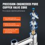 VEVOR commercial faucet with pure copper valve core, sealing ring, and 2mm thickened nut for durability.