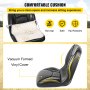 VEVOR Universal Kubota Seat Replacement, Compact High Back Tractor Seat, Black Vinyl Forklift Seat, Skid Steer Seat with Pre-Drilled Holes, Fit Forklift, Tractor, Skid Loader