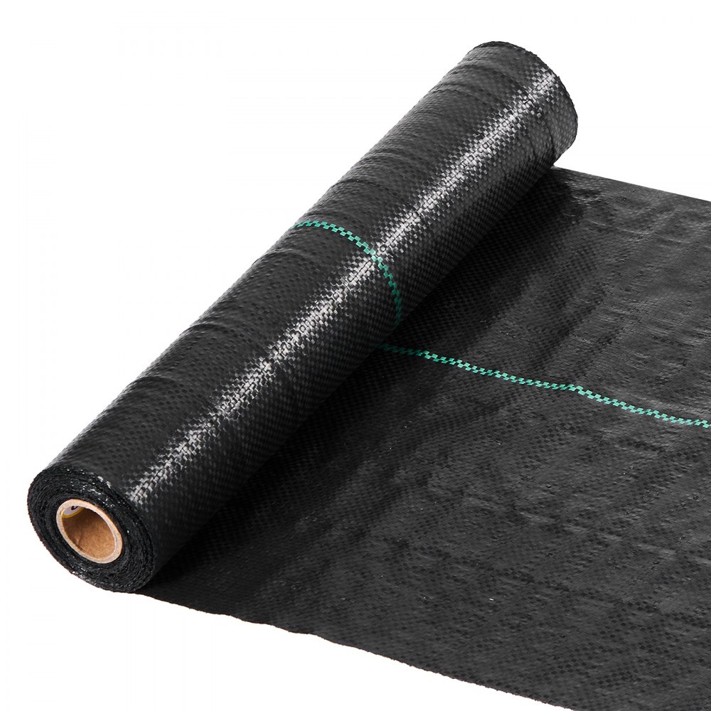 VEVOR Weed Barrier Fabric Heavy Duty, 1.3x100FT 3.2oz Landscape Fabric, Woven Weed Blocker Fabrics, Garden Fabrics Weeds Barrier, Weeds Control Ground Cover, Geotextile Webbing, Gardening Mat, Black