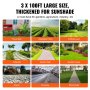 VEVOR Weed Barrier Landscape Fabric, 3*100FT Heavy Duty Garden Weed Fabric, Woven PP Weed Control Fabric, Driveway Fabric, Geotextile Fabric for Landscape, Ground Cover, Weed Blocker Weed Mat, Μαύρο