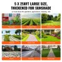 VEVOR 5FTx250FT Premium Heavy Duty Weed Barrier Landscape Fabric, 5OZ Woven Geotextile Fabric Under Gravel, High Permeability for Weed Blocker Weed Mat, Driveway Fabric, Weed Control Garden Cloth