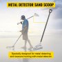 VEVOR Metal Detector Sand Scoop, Stainless Steel Metal Detecting Beach Scoop Scoops, 10 MM Hole Beach Metal Detector Scoop Shovel, with Carbon Fiber Handle Pole, for Metal Detecting Treasure Hunting