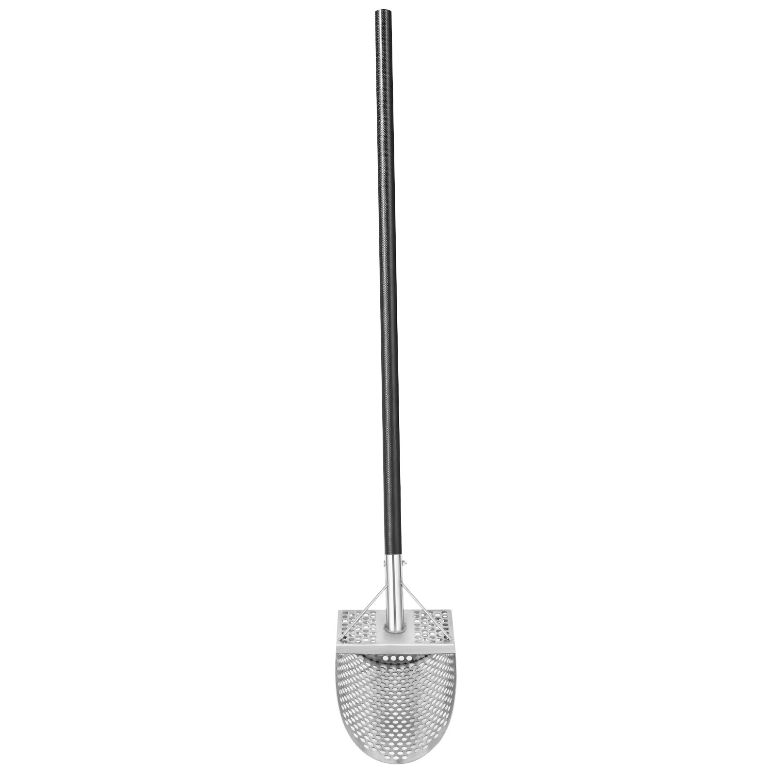 VEVOR Metal Detector Sand Scoop, Stainless Steel Metal Detecting Beach Scoop Scoops, 10 MM Hole Beach Metal Detector Scoop Shovel, with Carbon Fiber Handle Pole, for Metal Detecting Treasure Hunting