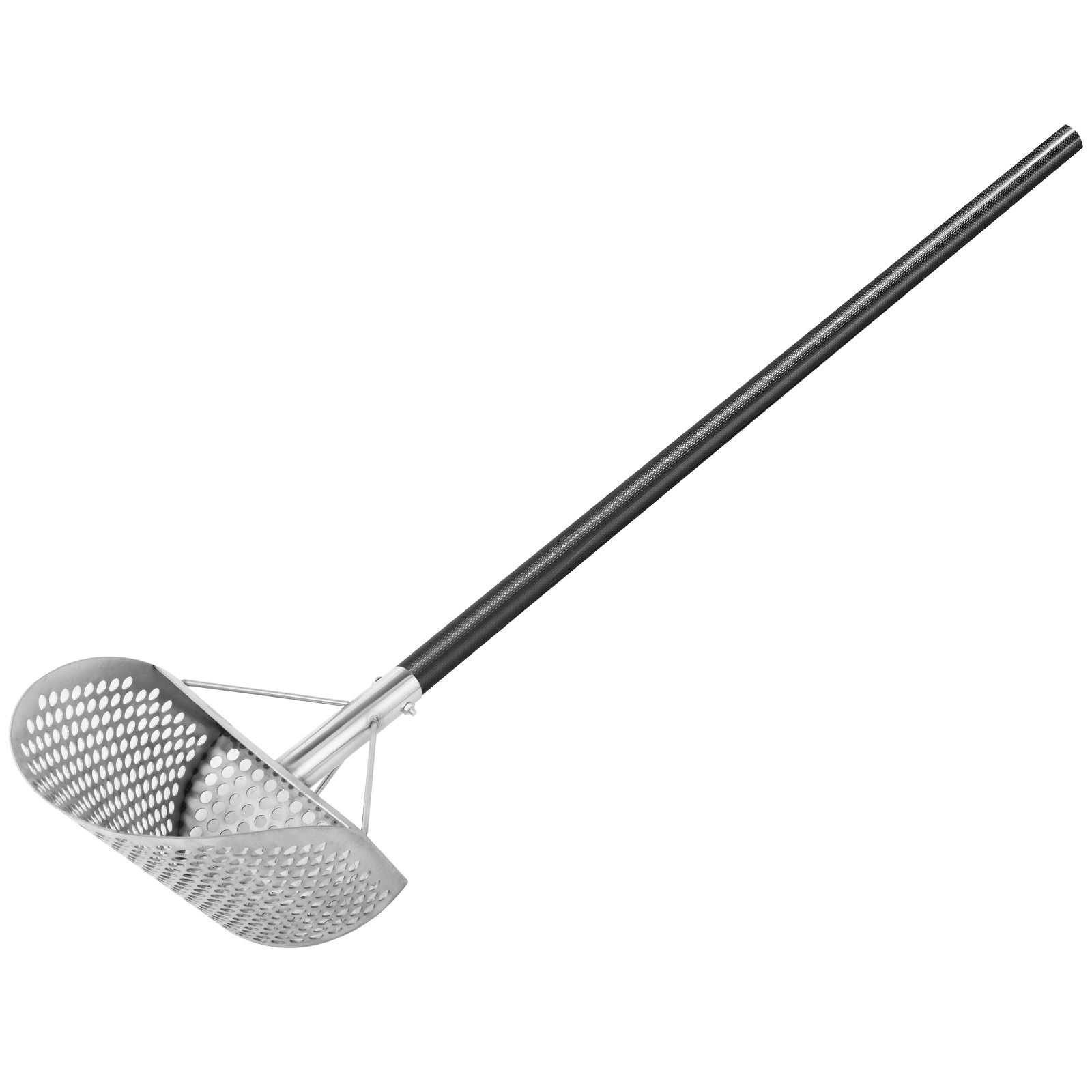 VEVOR Metal Detector Sand Scoop, Stainless Steel Metal Detecting Beach Scoop Scoops, 10 MM Hole Beach Metal Detector Scoop Shovel, with Carbon Fiber Handle Pole, for Metal Detecting Treasure Hunting