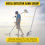 VEVOR Metal Detector Sand Scoop, Stainless Steel Metal Detecting Beach Scoop Scoops, 10 MM Hole Beach Metal Detector Scoop Shovel, w/ Stainless Steel Handle Pole, for Metal Detecting Treasure Hunting