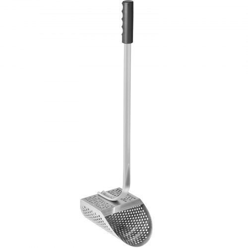 VEVOR Metal Detector Sand Scoop, Stainless Steel Metal Detecting Beach Scoop Scoops, 10 MM Hole Beach Metal Detector Scoop Shovel, with Stainless Steel Handle Pole, for Metal Detecting Treasure Huntin