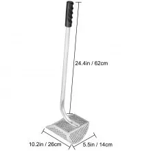 VEVOR Metal Detector Sand Scoop, Stainless Steel Metal Detecting Beach Scoop Scoops, 10 MM Hole Beach Metal Detector Scoop Shovel, w/ Stainless Steel Handle Pole, for Metal Detecting Treasure Hunting